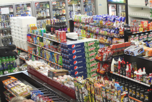 Merchandising at a grocery store